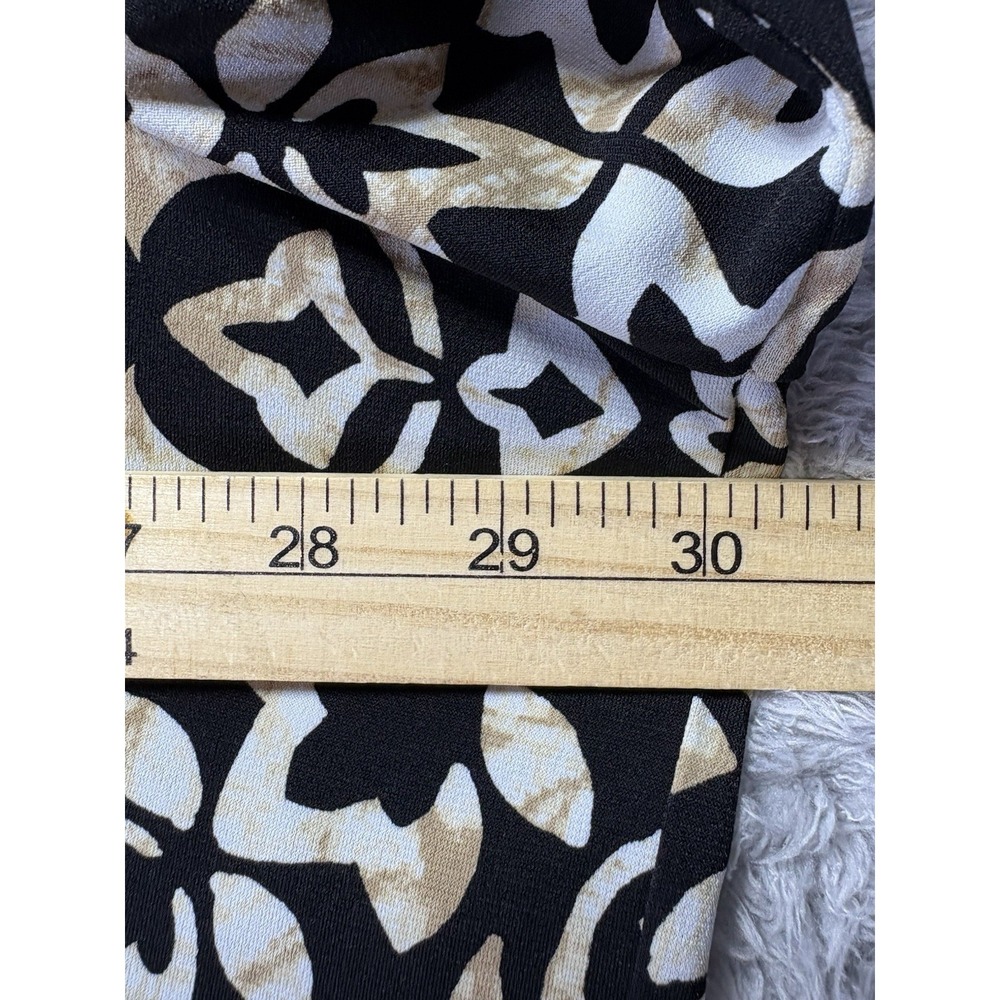 Susan Graver Liquid Knit Tunic Top Black Gold Damask Print V-Neck Womens 3XP - Picture 8 of 10